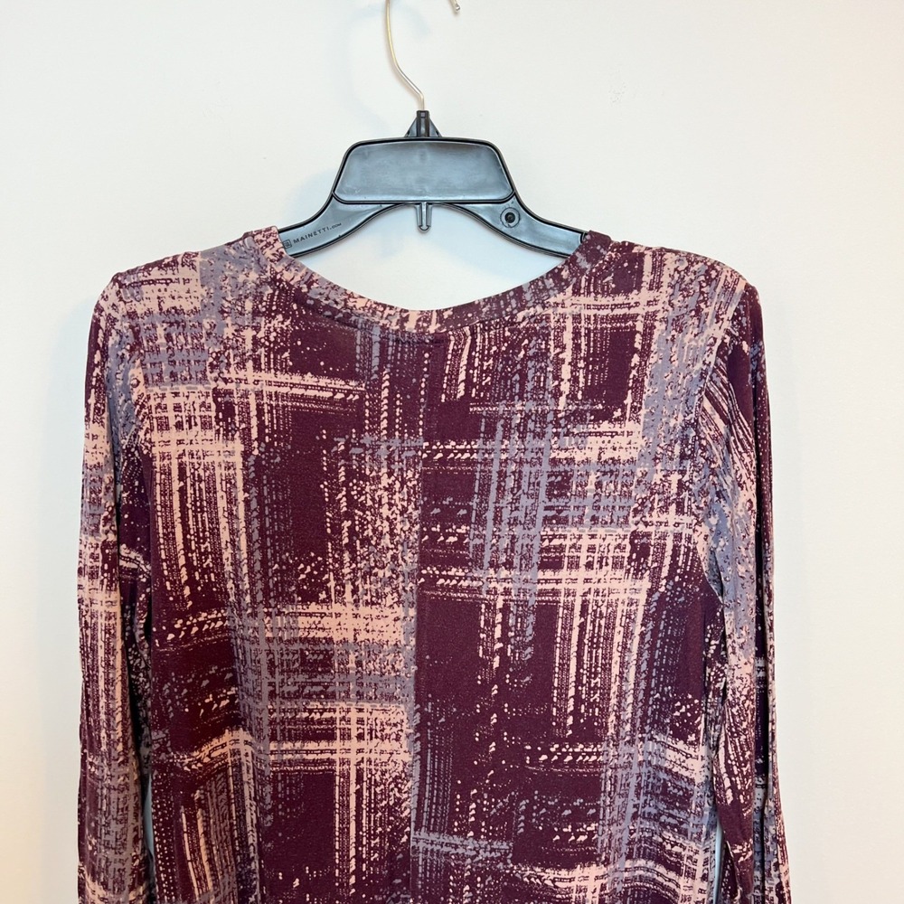 LOGO by Lori Goldstein Women's Long Sleeve Tunic Top Abstract‎ Print Size Large - Picture 6 of 9